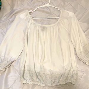 Off the shoulder top with cute design white